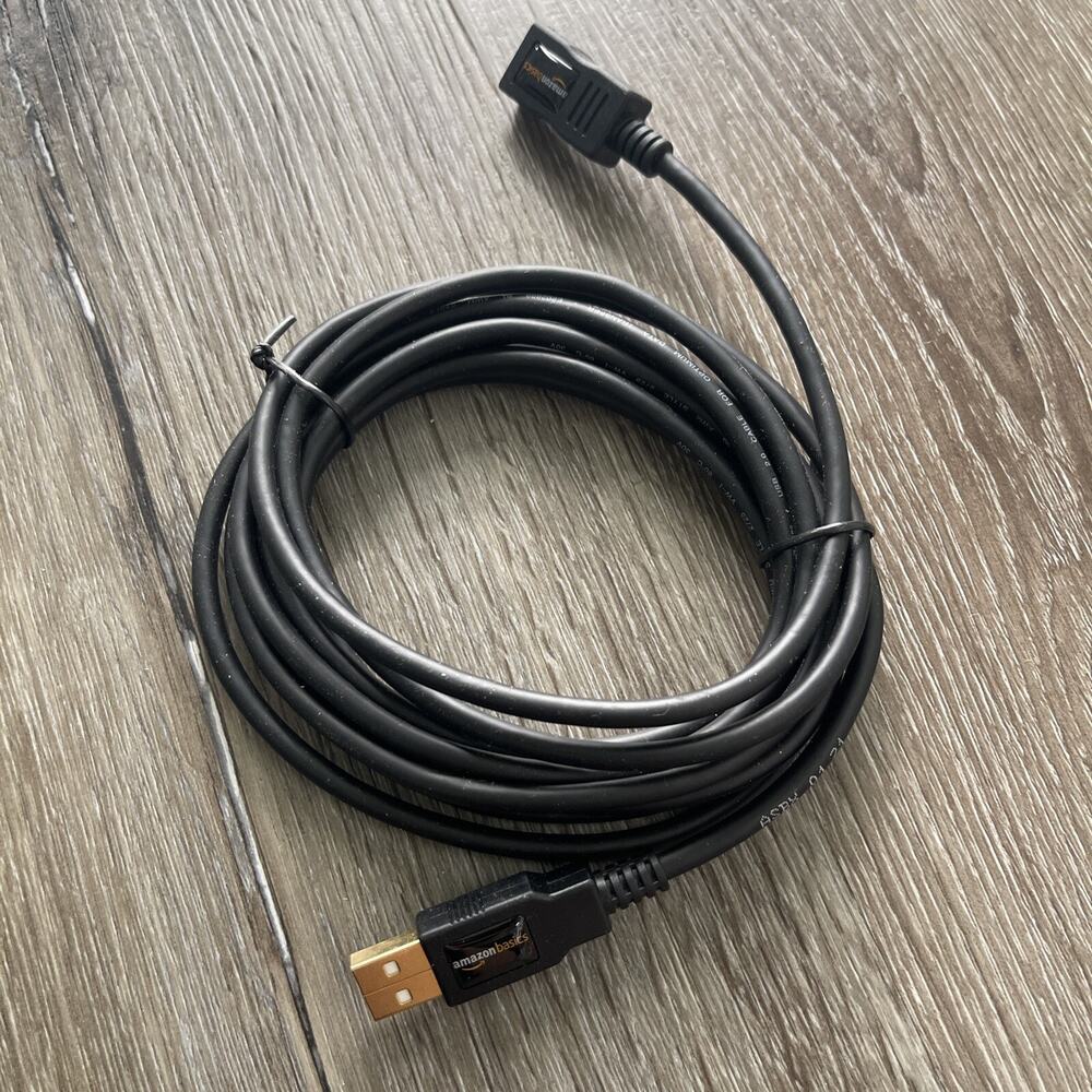 Amazon Basic USB-A 2.0 Extension Cable, Male to Female, High Speed 9.8 Foot